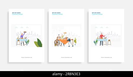 Küchenchefs kochen Gerichte Stock Vektor