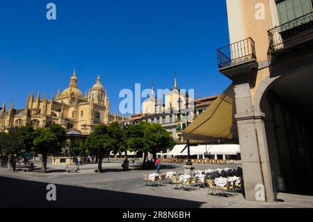 Kathedrale, Plaza Mayor, Segovia, Kastilien-León, Spanien Stockfoto