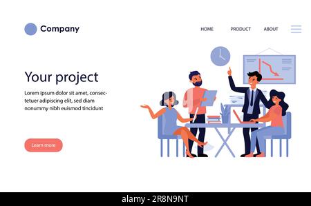 Geschäftsteam, das das Projekt diskutiert [konvertiert] Stock Vektor