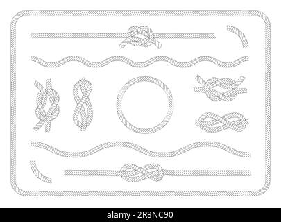 Ansammlung von Seemannsknoten gesetzt Stock Vektor