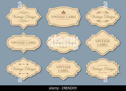 Retro-Craft-Label-Set Stock Vektor