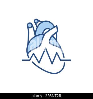 Vektorliniensymbol für Heartbeat Ratev. Isoliert auf weißem Hintergrund. Vektordarstellung. Bearbeitbare Kontur Stock Vektor
