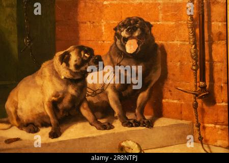 Gemälde von Hunden mit dem Titel "Onkel Tom" von Edwin Landseer aus dem Jahr 1857 Stockfoto