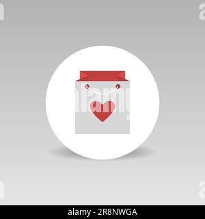 Einkaufstasche mit Vektorsymbol für Herzbeschriftung Stock Vektor