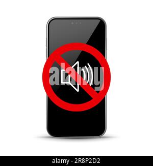 Piktogramm für das Symbol für den Ruhemodus des Telefons. Symbol für stumm Stummschaltung für das Mobiltelefon. Stock Vektor