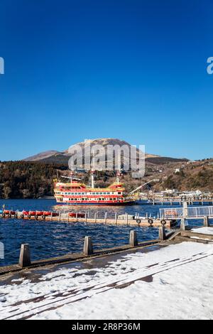 Ashinoko-See und Hakone Piratenboot Stockfoto