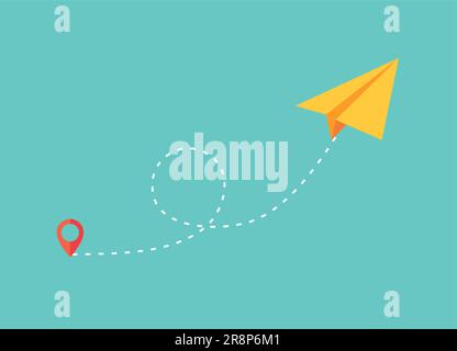 Symbolsatz isolierter Vektoren der Papierebene. Origami Papier Flugzeugdarstellung Flugsymbol Design. Stock Vektor