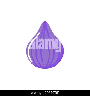 Abb. Cartoon Vektor Obst Symbol Illustration. Fig Frucht lila flache Linie Symbol gesetzt Stock Vektor