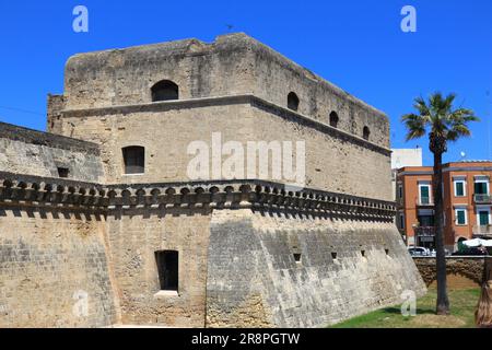 Bari Stadt, Italien - mittelalterliche Burg. Vollständiger italienischer Name: Castello Normmanno-Svevo. Stockfoto