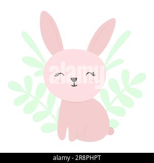 „Happy New Year 2023“-Grußkarte – Posterbanner mit Hase und 2023-Kalligrafik. Vektordarstellung des Entwurfselements Stock Vektor