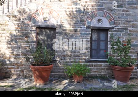 Das Kloster von Koutloumousiou ist ein Kloster, das auf dem Berg Athos erbaut wurde Stockfoto