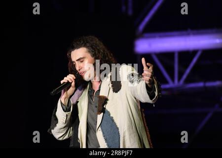 Castello Sforzesco, Mailand, Italien, 21. Juni 2023, Michele Bravi während MICHELE BRAVI - Mondo Sottile - italienisches Sängerkonzert Stockfoto