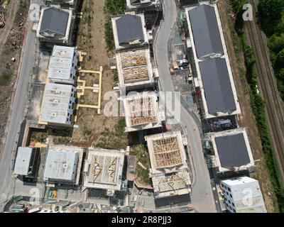 Hereford UK Baustelle von 120 erschwinglichen Mietwohnungen und Wohnungen mit geteiltem Eigentum von Stonewater auf einem Baugelände im Juni 23 Stockfoto