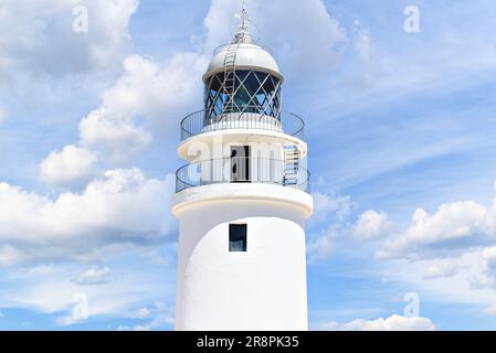 Leuchtturm Cavalleria in Cabo de Cavalleria von Menorca, Balearen, Spanien Stockfoto