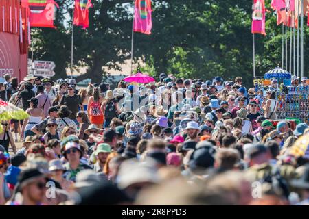 Glastonbury, Großbritannien. 22. Juni 2023. Das Glastonbury Festival 2023, Worthy Farm, Glastonbury. Kredit: Guy Bell/Alamy Live News Stockfoto