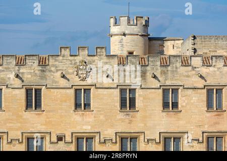 Avignon, Frankreich - 30. Januar 2016: Kleines Palastmuseum und Kunstgalerie-Gebäude am sonnigen Wintertag. Stockfoto