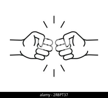 Hand mit Symbol für Fauststoß. Starker Kampf Vektor Freundschaft bro flache Faust Bump Symbol Desing Stock Vektor