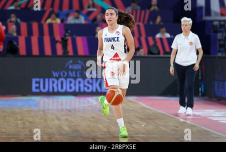 Ljubljana, Slowenien. 22. Juni 2023. Die französische Marine Fauthoux spielte in Aktion während eines Basketballspiels zwischen Frankreich und Montenegro in Ljubljana, Slowenien, am Donnerstag, den 22. Juni 2023, dem Viertelfinale der FIBA Women EuroBasket 2023 Europameisterschaft in Israel und Slowenien. BELGA PHOTO VIRGINIE LEFOUR Kredit: Belga News Agency/Alamy Live News Stockfoto