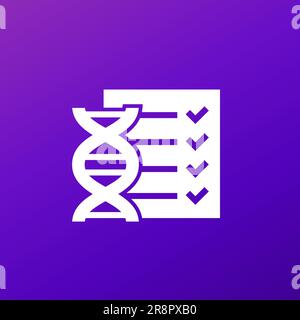 DNA-Testergebnisse Symbol, Vektor Stock Vektor