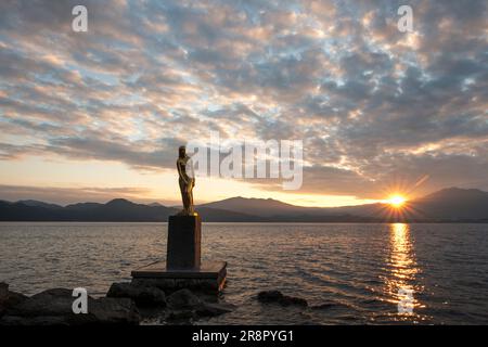 Tazawako-See am Morgen Stockfoto