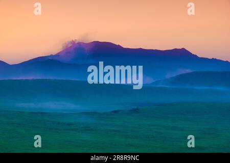 Kusasenri und Mt. Morgen früh Stockfoto