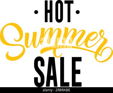 Heißes Sommerangebot, saisonale Zeichenvorlage Stock Vektor