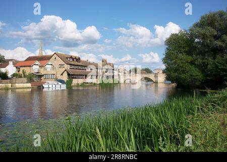 Großbritannien, Cambridgeshire - St Ives von Hemmingford Meadow Stockfoto