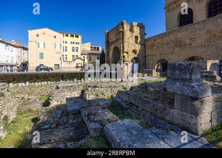 Römisches Amphitheater, Orange, UNESCO-Weltkulturerbe, Provence, Frankreich Stockfoto
