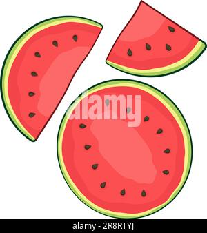 Ein Satz Wassermelonen-Symbole Stock Vektor