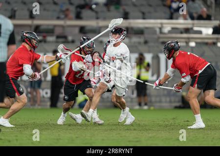 San Diego, USA. 21. Juni 2023. Eröffnungsspiel der Lacrosse Men's Championship USA gegen Kanada im Snapdragon Stadium. Kredit: Ben Nichols/Alamy Live News Stockfoto