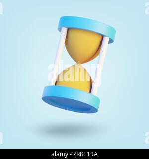 Sanduhr isoliert auf blauem Hintergrund. 3D-Rendering. Vektordarstellung Stock Vektor