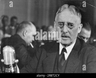 Roosevelts Mann Henry Stimson. 2. Mai 1947. (Foto: William C. Shrout). Stockfoto