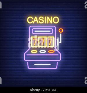 Casino farbenfrohes Neonschild Stock Vektor