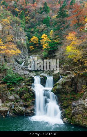 Sandankyo-Schlucht im Herbst Stockfoto