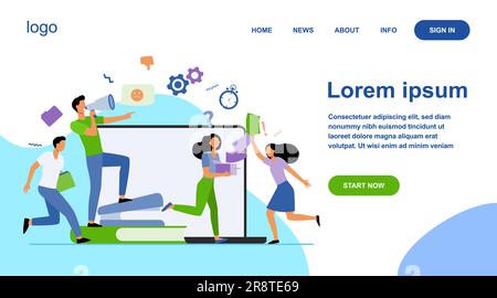 Wütender Boss mit Megafon, der Mitarbeiter anschreit Stock Vektor