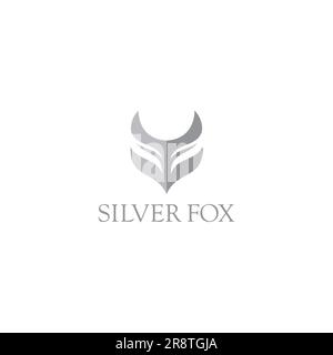 Silver Fox Logo Einfach. Fox Head Logo Stock Vektor