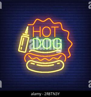 Hotdog-Neon-Schild Stock Vektor