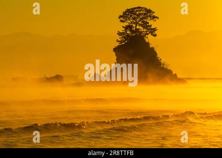 Morgengrauen an der Amehare Coast Stockfoto