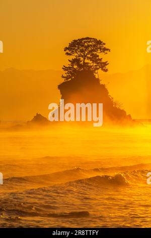 Morgengrauen an der Amehare Coast Stockfoto