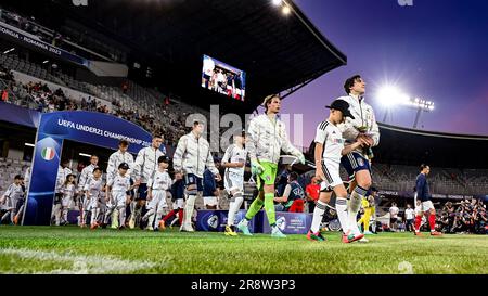 Team (Italien U21) beim UEFA Under 21 Championship Georgia-Romania 2023 Match zwischen Frankreich 2-1 Italien in der Cluj Arena am 22. Juni 2023 in Cluj-Napoca, Rumänien. Kredit: Maurizio Borsari/AFLO/Alamy Live News Stockfoto