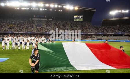 Team (Italien U21) beim UEFA Under 21 Championship Georgia-Romania 2023 Match zwischen Frankreich 2-1 Italien in der Cluj Arena am 22. Juni 2023 in Cluj-Napoca, Rumänien. Kredit: Maurizio Borsari/AFLO/Alamy Live News Stockfoto