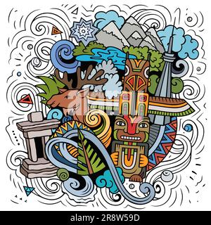 Kanadische Zeichentrickfilme. Lustiges kanadisches Design. Stock Vektor