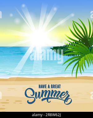 Haben ein tolles Sommergrüßdesign mit Ozean Stock Vektor