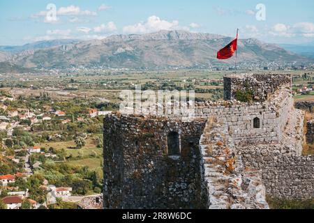 Schloss Rozafa in der Nähe von Shkodër, Albanien. Eine historische Festung aus dem 4. Jahrhundert v. Chr Stockfoto