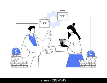 Zusammenführen von Unternehmen abstrakte Konzeptdarstellung. Stock Vektor