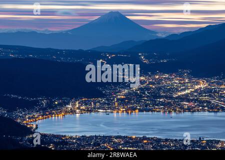 Mt. Fuji vom Takabotchi-Plateau Stockfoto