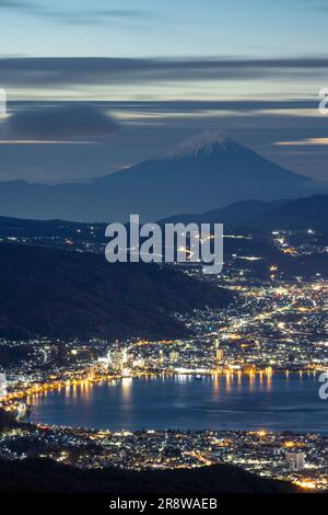 Mt. Fuji vom Takabotchi-Plateau Stockfoto