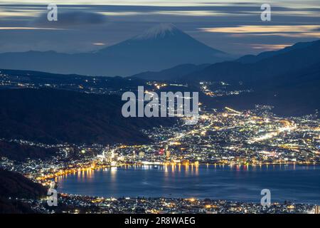 Mt. Fuji vom Takabotchi-Plateau Stockfoto