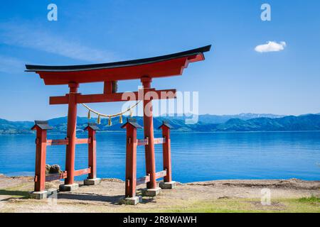 Gozaishi-Schrein am Tazawa-See Stockfoto