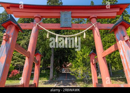 Gozaishi-Schrein am Tazawa-See Stockfoto